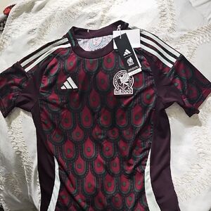 Adidas Maroon and Green Mexico Jersey